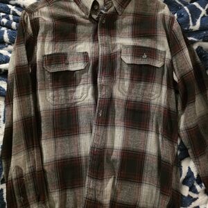Faded Glory Red and Black Plaid Shirt